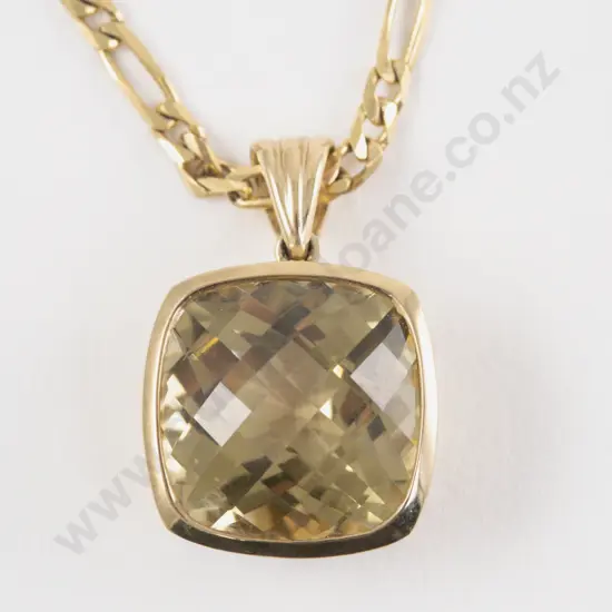 9ct Single Citrine Pendant