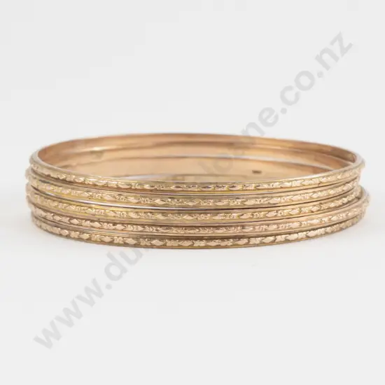Five 9ct Engraved Bangles