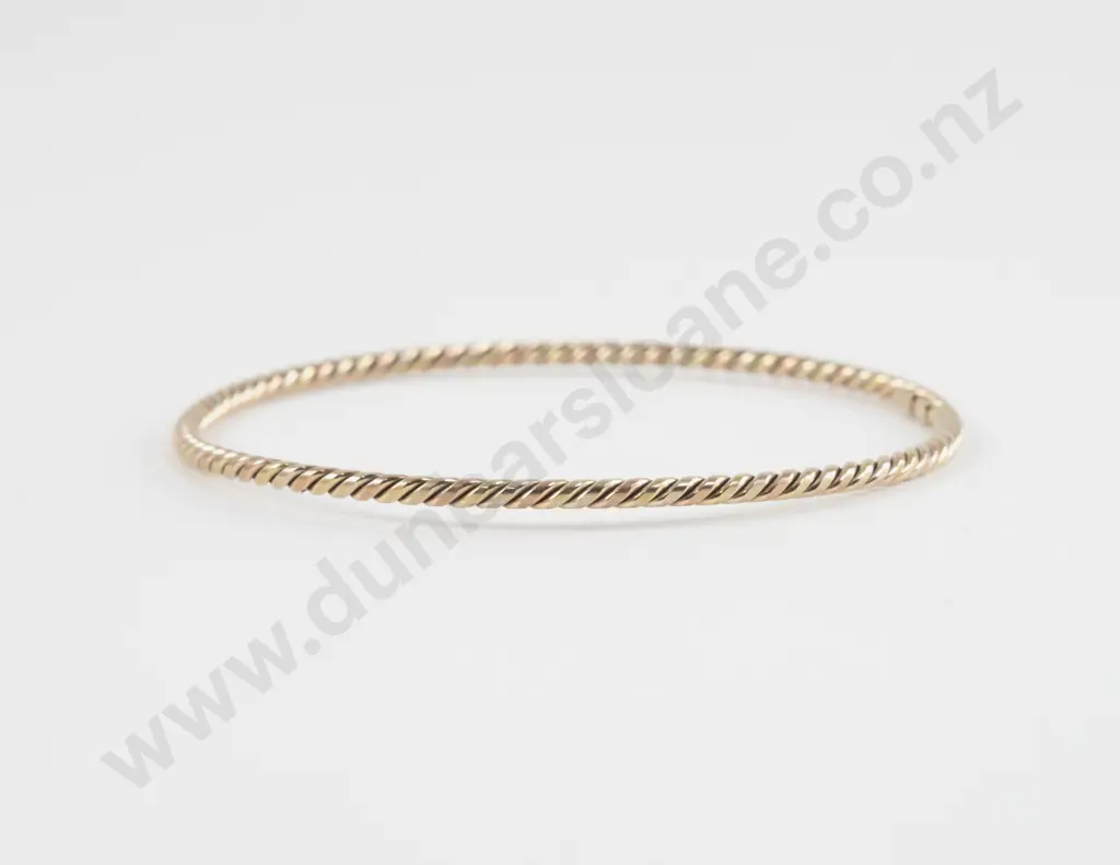 9ct Rose Gold Twist Design Bangle Image 1++
