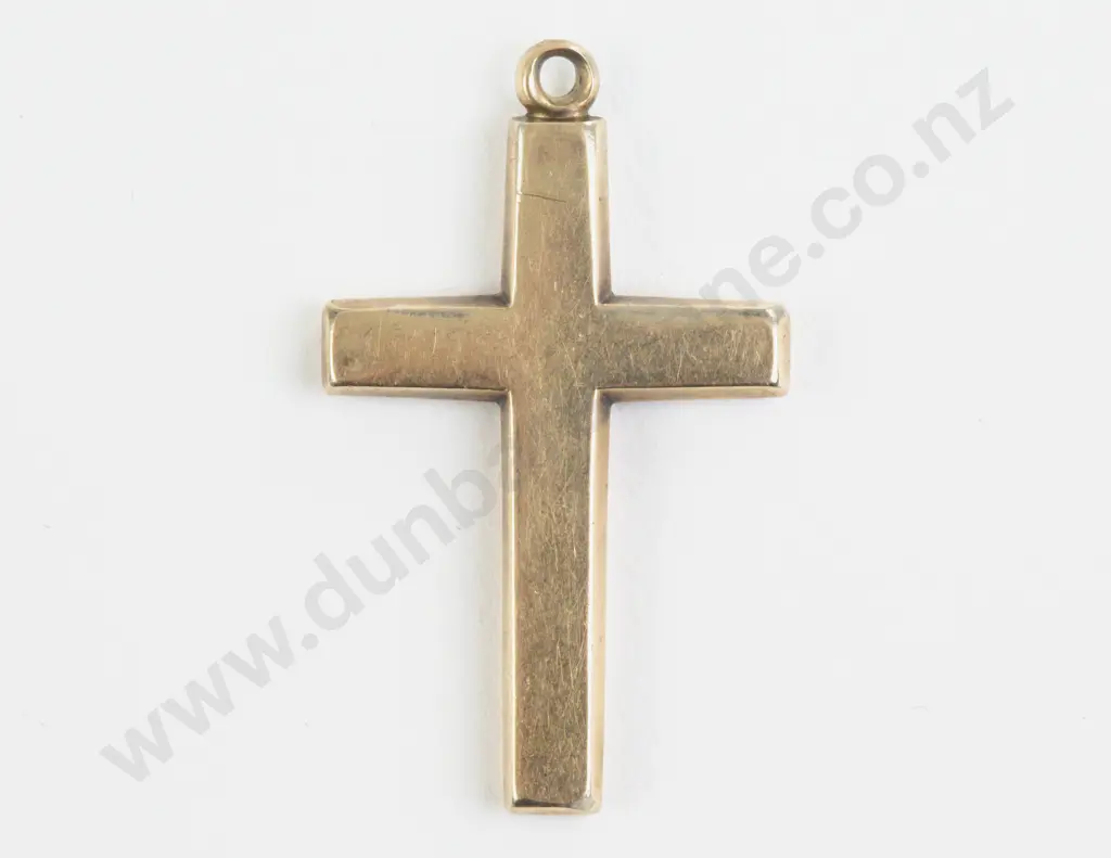 Victorian 9ct Engraved Cross Pendant Image 1++