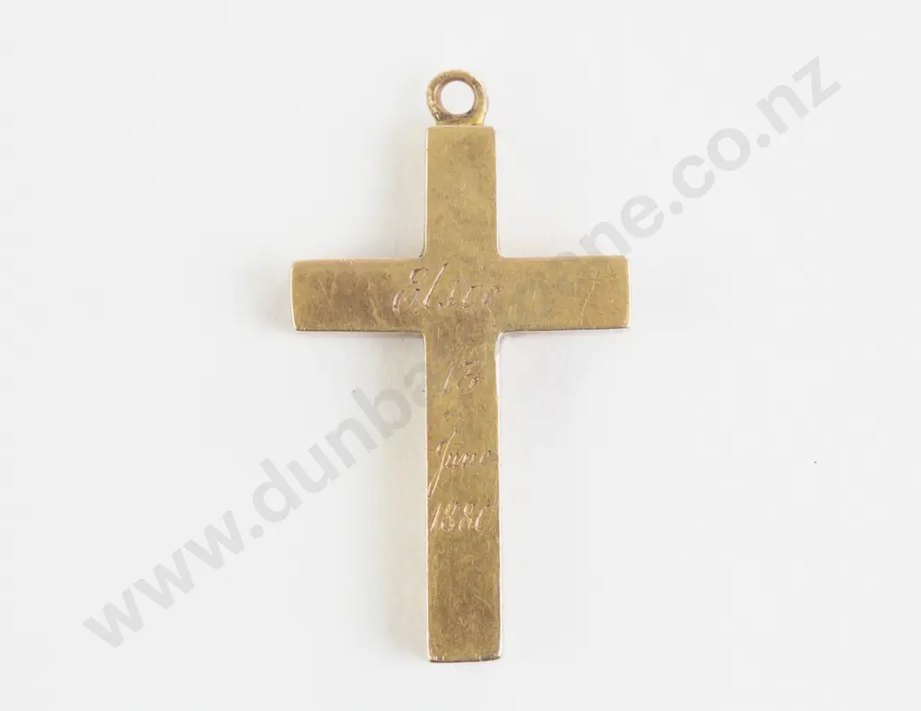 Victorian 14ct Engraved Cross Pendant Image 1++