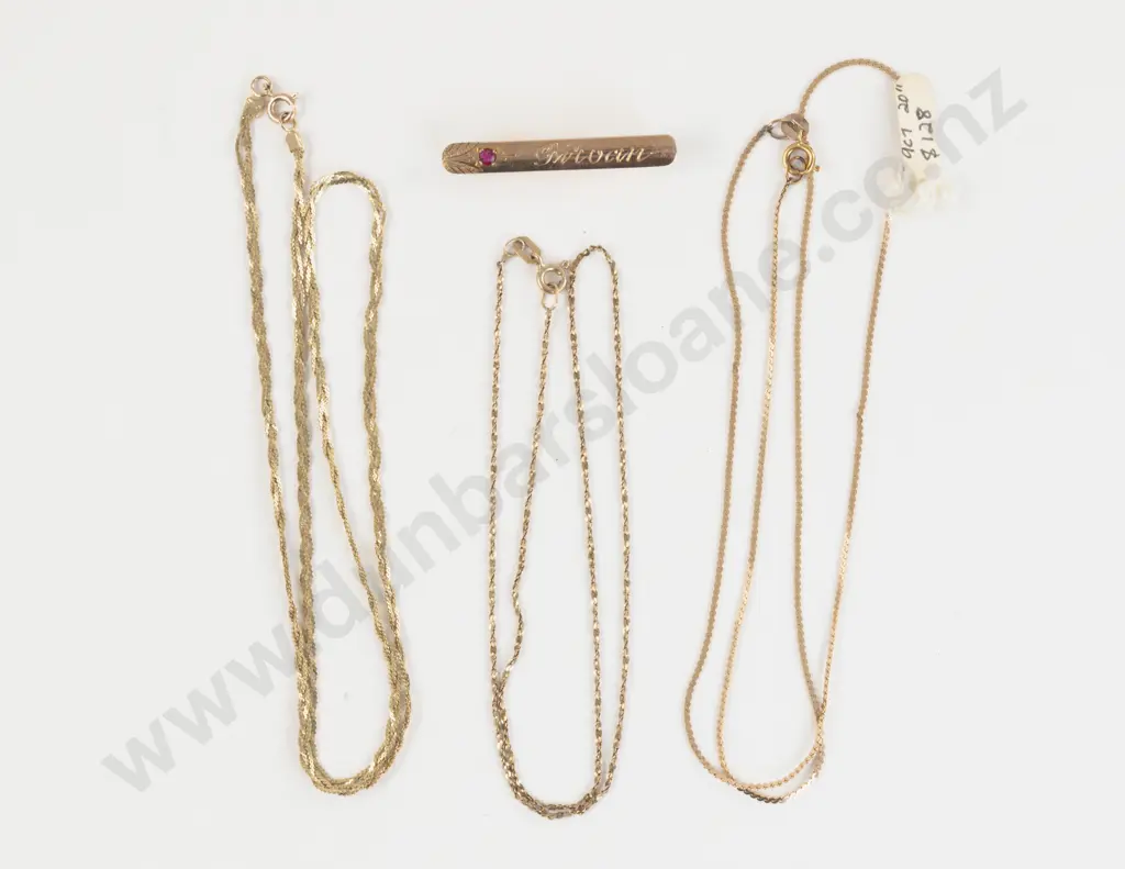 Three 9ct Fancy Link Neck Chains Image 1++