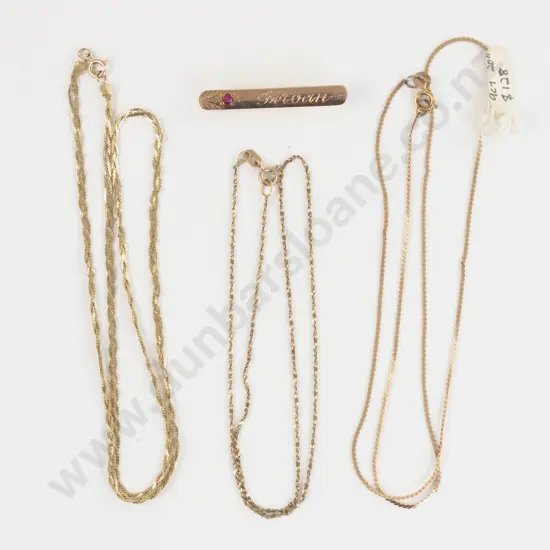 Three 9ct Fancy Link Neck Chains