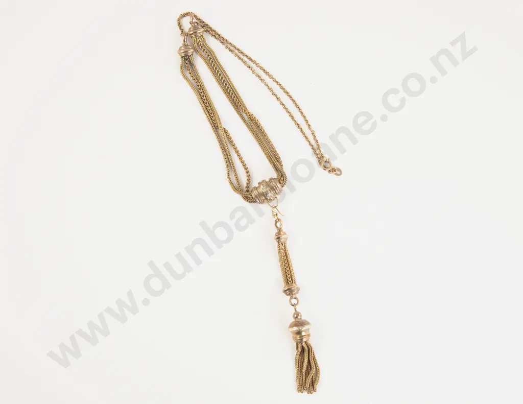 Victorian 9ct Fancy Triple Chain Necklace Image 1++