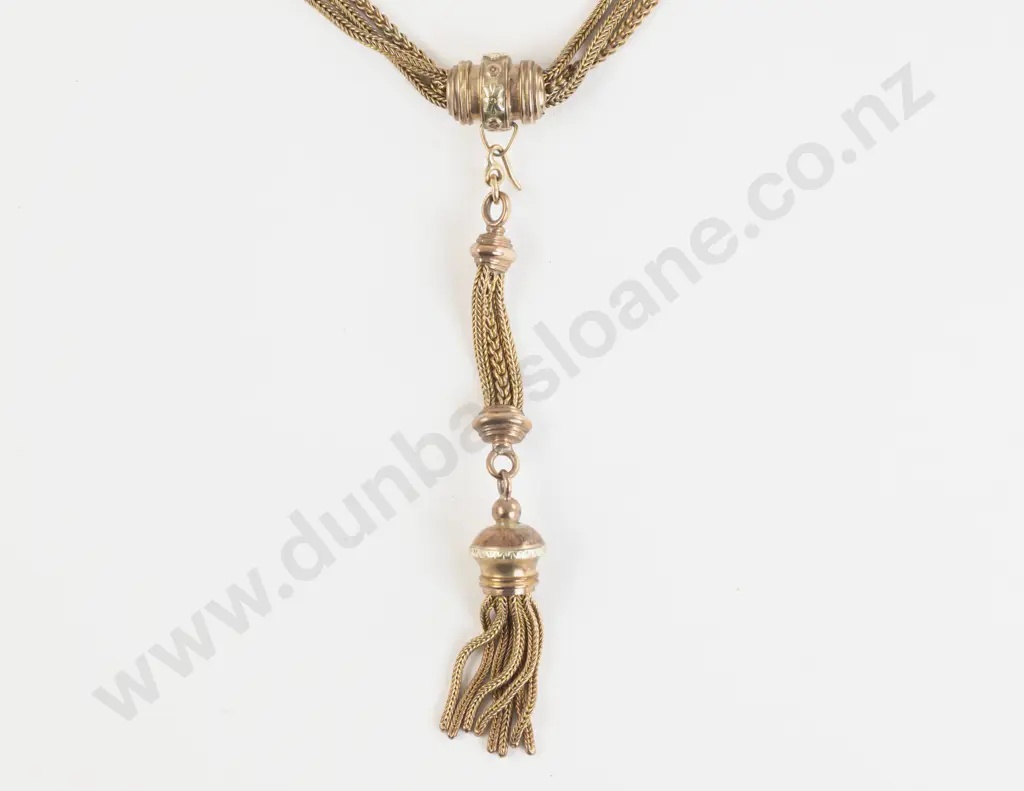 Victorian 9ct Fancy Triple Chain Necklace Image 1++