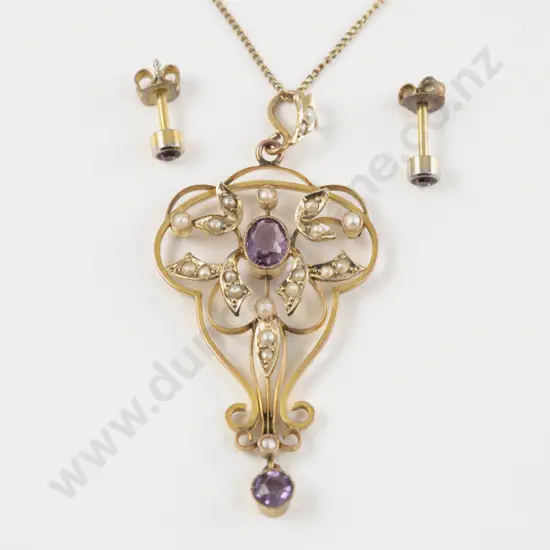 Edwardian 9ct Shield Pendant