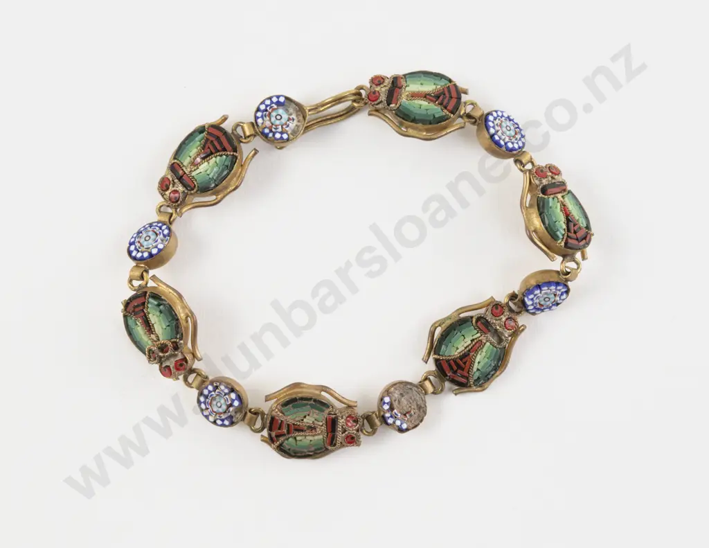 Early C20th Italian Micro Mosaic Bug Bracelet Image 1++
