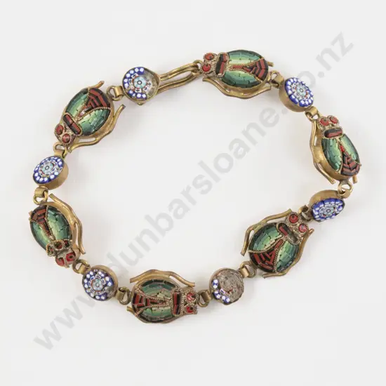 Early C20th Italian Micro Mosaic Bug Bracelet