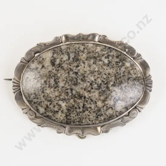 Victorian S/S Mounted Scottish Granite Brooch