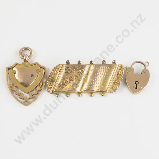Victorian 9ct Gold Mizpah Brooch