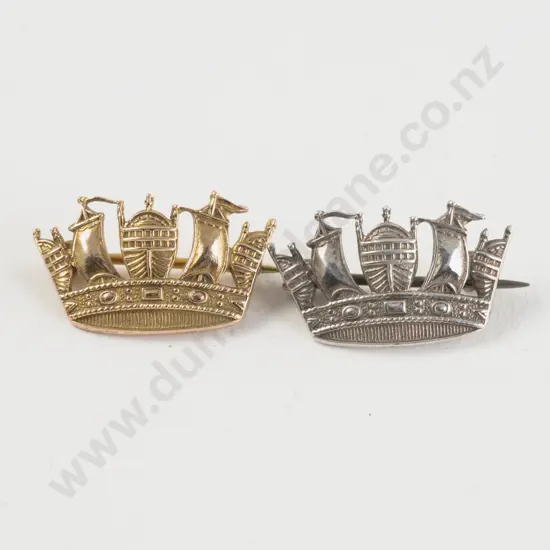 9ct and Sterling Silver Naval Sweetheart Brooches