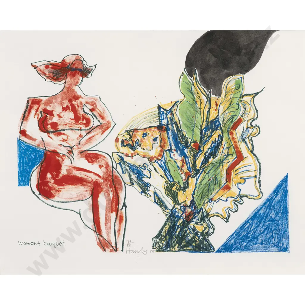 Pat Hanly - Woman + Bouquet Image 1++