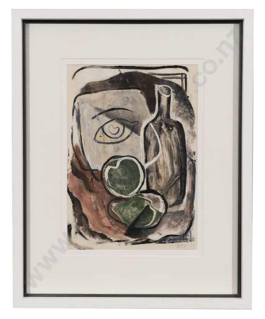 Melvin Day - Still Life with Bottle, Fruit, and Plaster Cast Image 1++