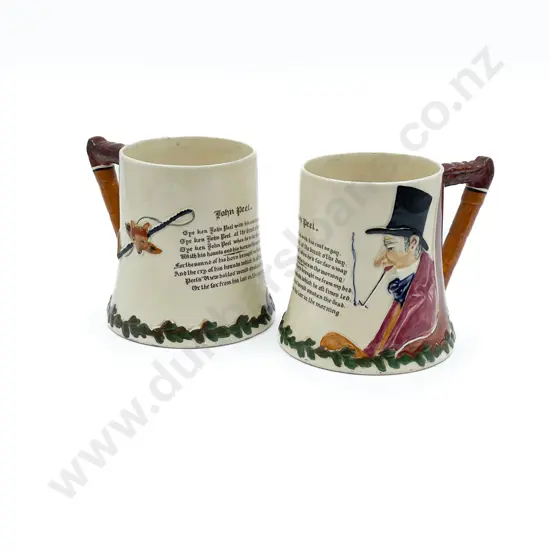 Pair of Crown Devon "John Peel " Mugs