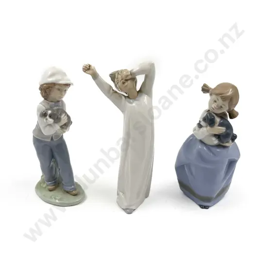 Lladro Figure and Two Nao Figures