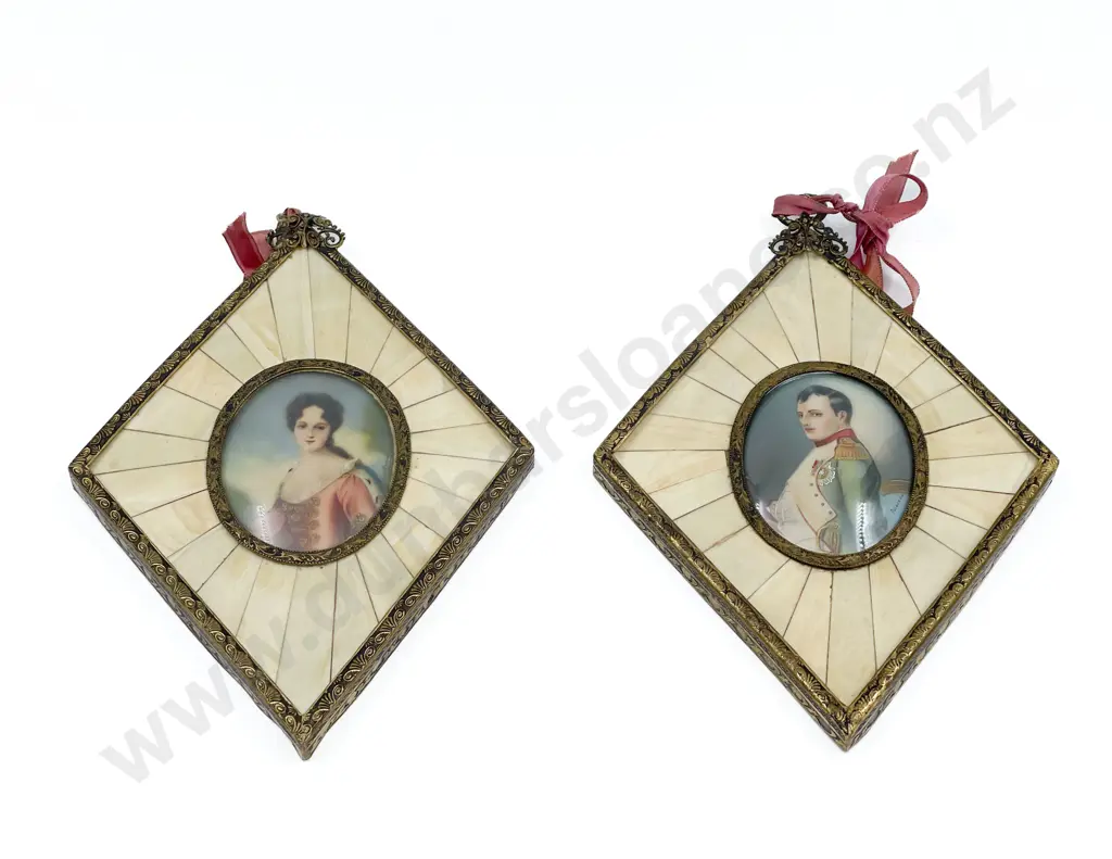 Two Portrait Miniatures Napoleon and Josephine Image 1++