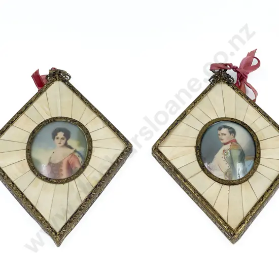 Two Portrait Miniatures Napoleon and Josephine