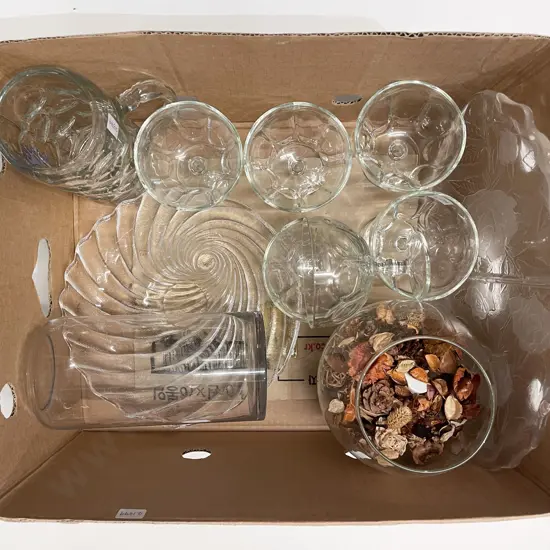 Box Qty of Assorted Glassware