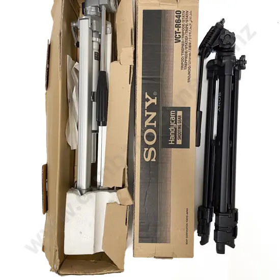 Boxed Sony and Panasonic Tripods