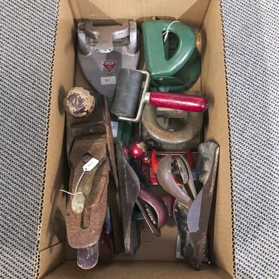 Box of Assorted Including Stanley Planer Etc