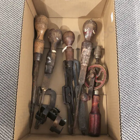 Box Qty of Assorted Vintage Tools