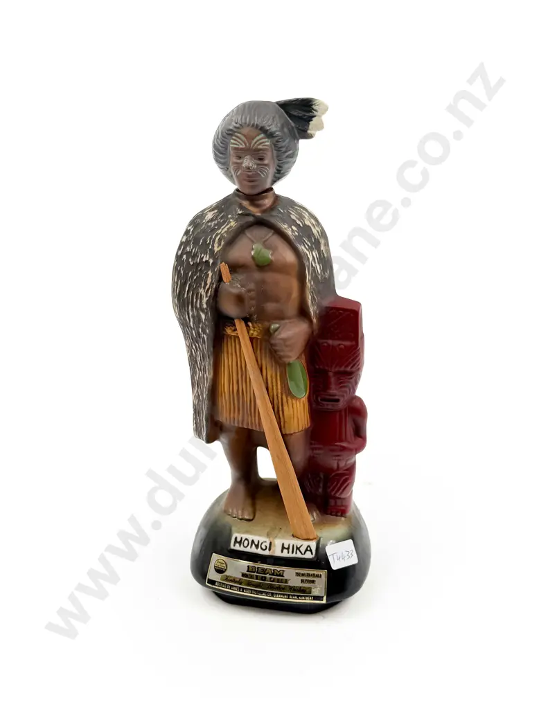 Musical Jim Beam Figural Decanter - "Hongi Hika" (full) (head stopper faults) Image 1++