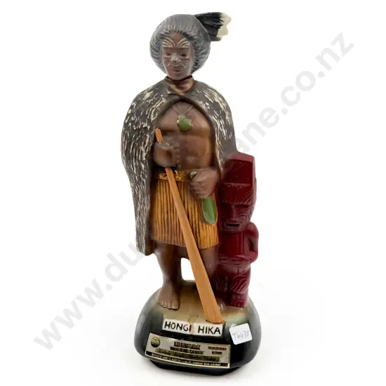 Musical Jim Beam Figural Decanter - "Hongi Hika" (full) (head stopper faults)