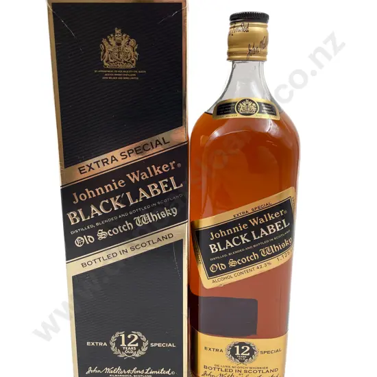 Boxed Johnnie Walker Black Label 1.125L