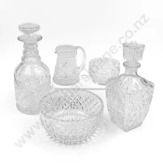 Qty of Assorted Crystal and Glassware including Two Decanters