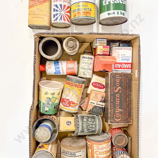 Box of Assorted Vintage Tins