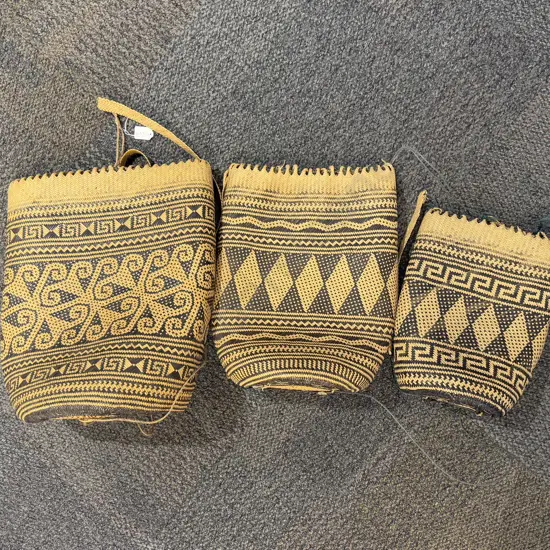 Graduated Set of Three Woven Bags