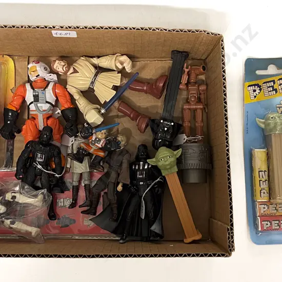 Assorted Star Wars Pez and Various Figures