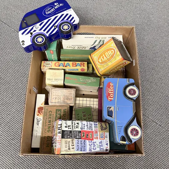 Assorted Tins and Vintage Card Boxes