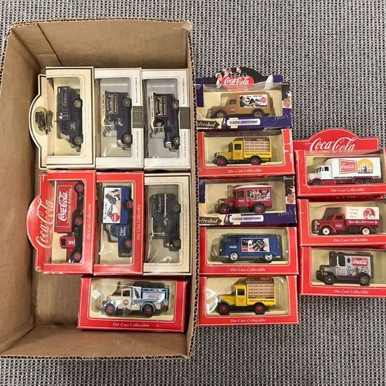 Lledo Coke-a-cola and Cadbury Boxed Models x 15