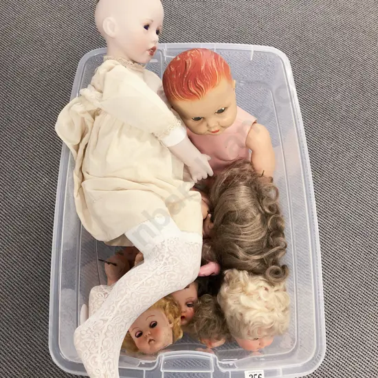 Qty of Vintage Vinyl Pedigree Doll Heads and Assorted