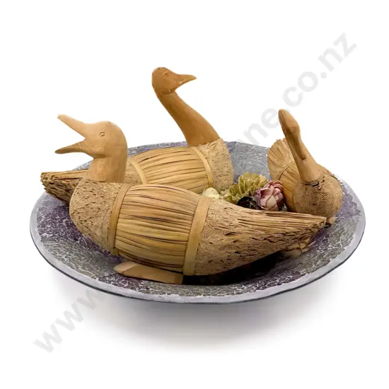 Mosaic Charger With Assorted Decorative Ornaments