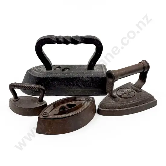 4 Victorian Cast Metal Flat Irons