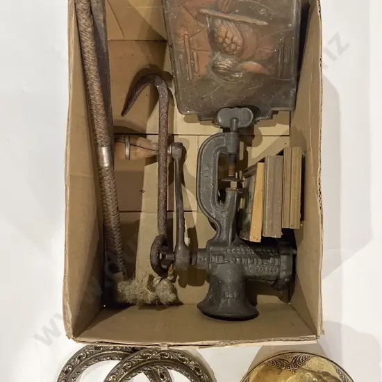 Box Qty of Assorted Vintage Metalware Etc