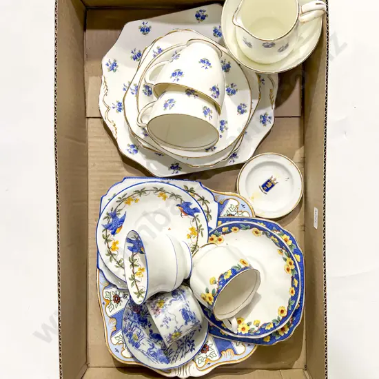 Box of Assorted Fancy China Including Royal Albert