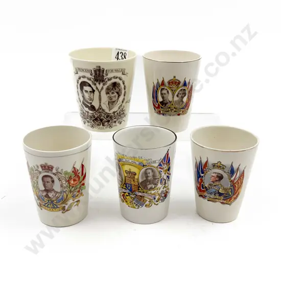 Five Assorted Royal Comm. Cups