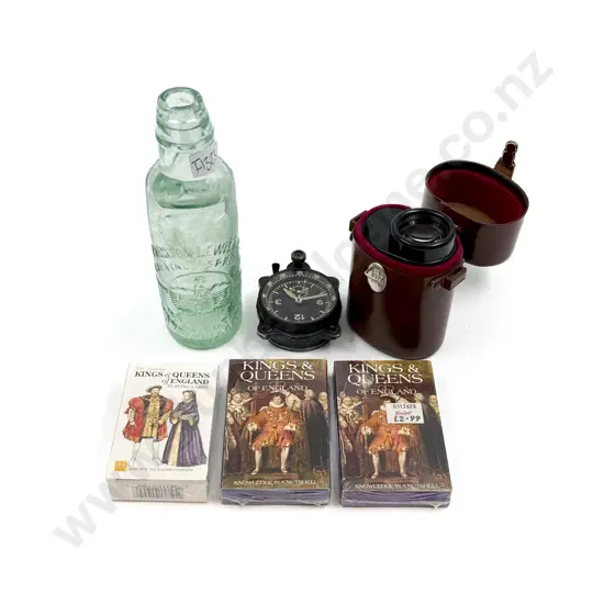 Cased Monocular Vintage Stop Watch and Assorted