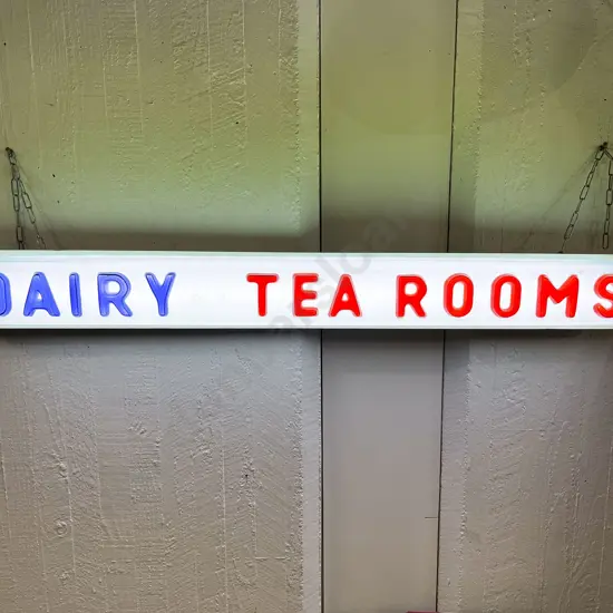 "Dairy Tea Rooms" Vintage Fluorescent Light Sign