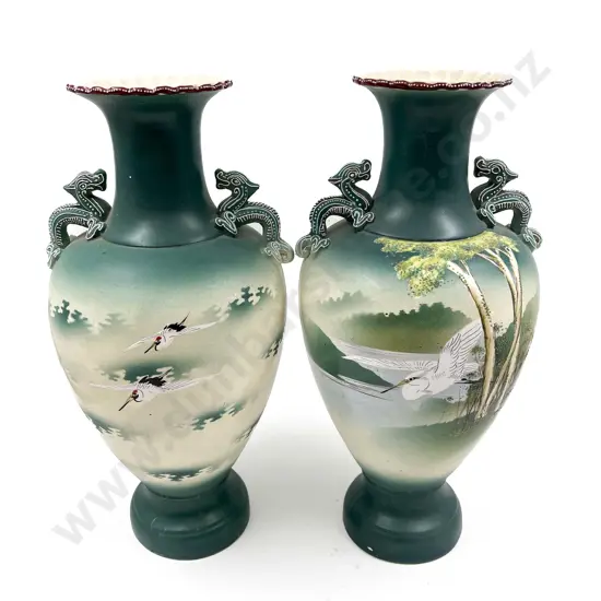 Pair Japanese Mantel Vases