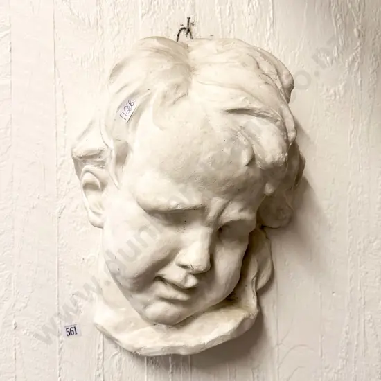 Wall Hanging Cast Plaster Bust
