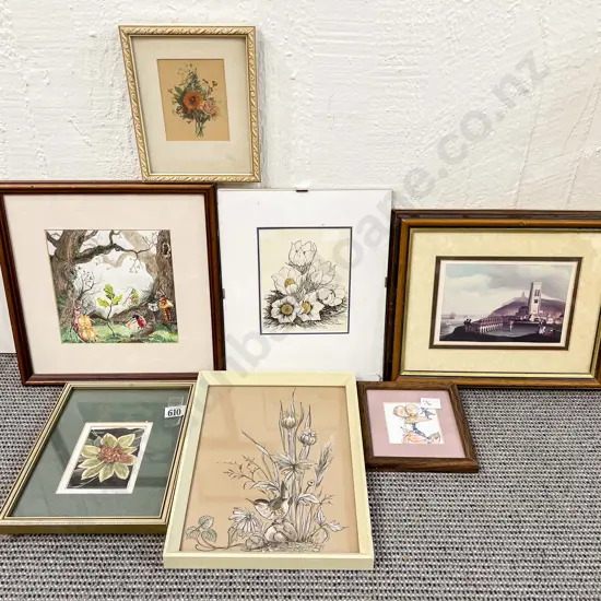 Seven assorted Framed Prints & Originals