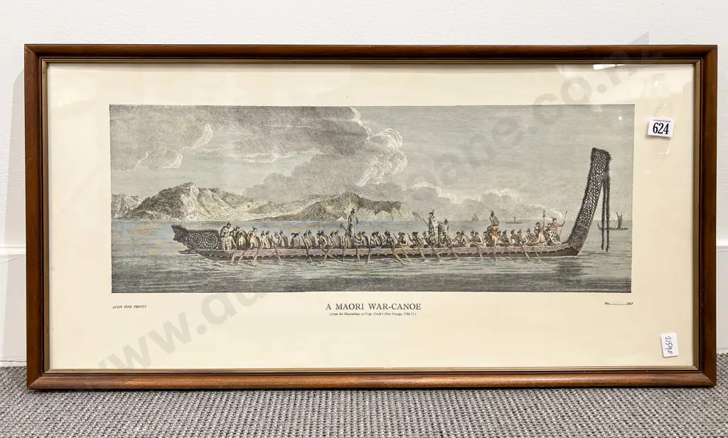 Maori War-Canoe - Avon Historical Print Image 1++