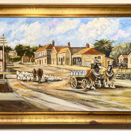 Brian Bouverie - Johnsonville Main Road 1930's -Oil on Board