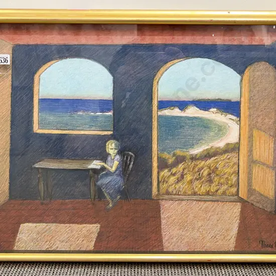 Diana Mills - Beyond The Blue Horizon - Pastel on Paper