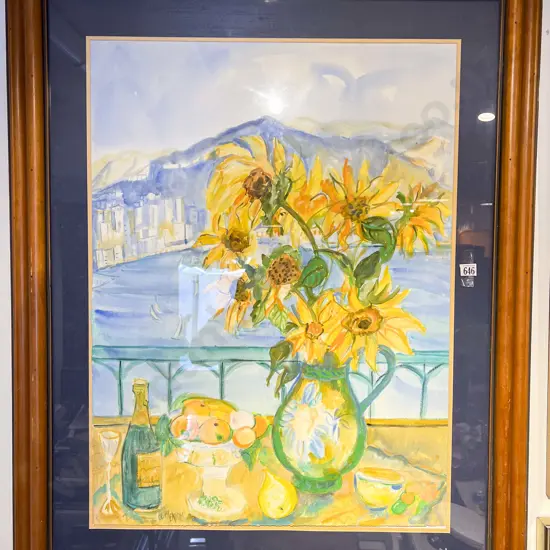 Betty Eaton - Sunflower Still Life - Watercolour