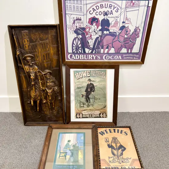 Four Assorted Reproduction Advertising Prints & Other